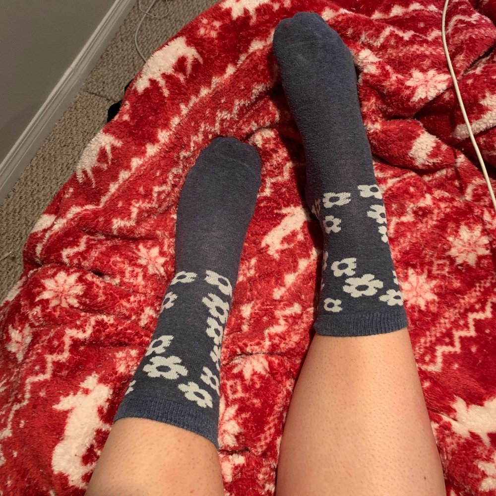 Blue Worn Socks